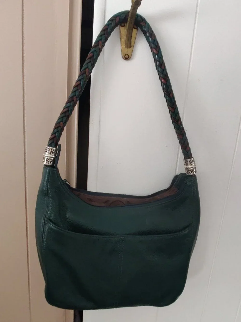 Brighton Barbados Hobo Bag Emerald Green Leather